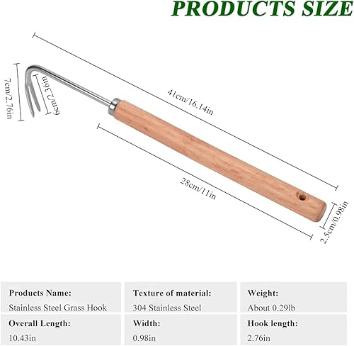 Miniatura 6 de icross-ep Herramienta extractor de malezas Herramienta de mano para grietas de jardín, herramienta de deshierbe de acero inoxidable, herramienta de