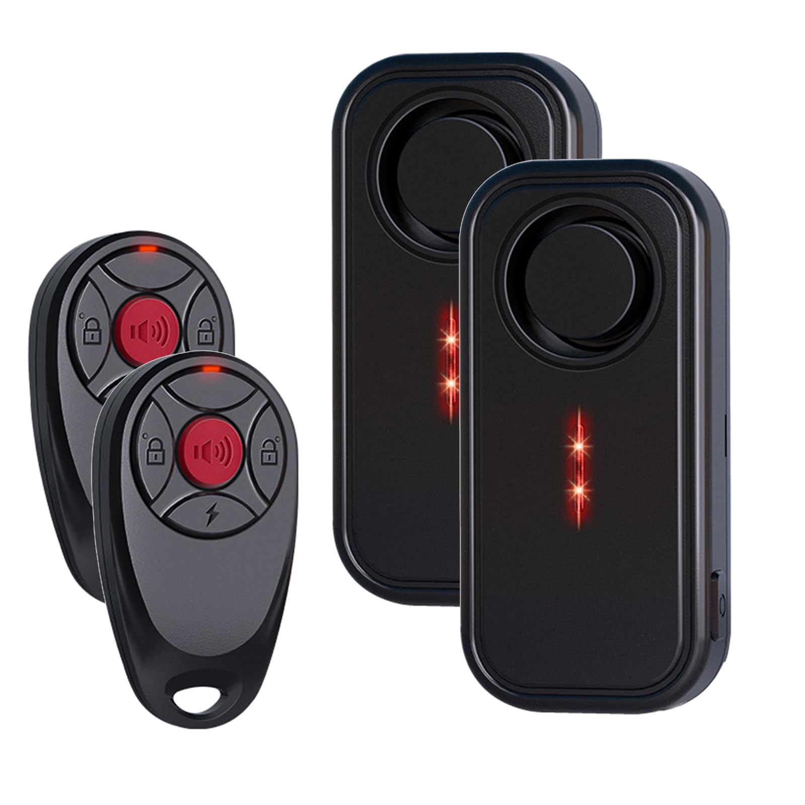 Mengshen Lot de 2 détecteurs de mouvement pour vélo, voiture, remorque, vélo électrique, moto, scooter - 113 dB - Étanche IP66