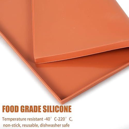 Miniatura 6 de 4 hojas deshidratadoras de silicona con borde para frutas, cuero, frutas, carne, verduras, hierbas, bandejas deshidratadoras antiadherentes con