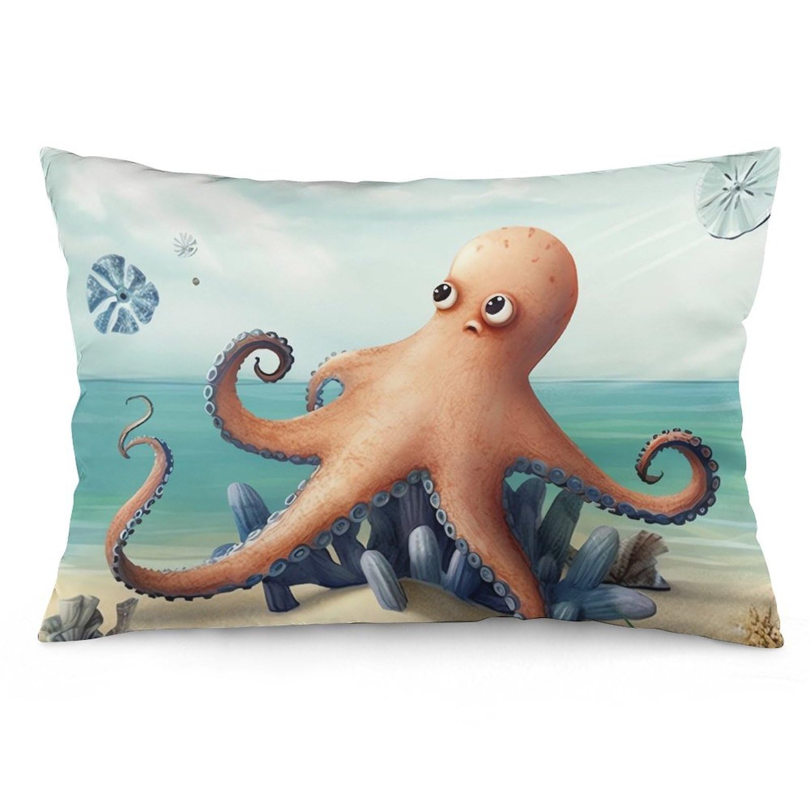 NTVOWPZO 2 Pack Decoration Throw Pillow Covers 16 "x24 Pillowcases Covers Beach Octopus Starfish Pillowcases Modern Farmhouse Home Decor Sofa Cushions Covers for Couch Bed Living Room