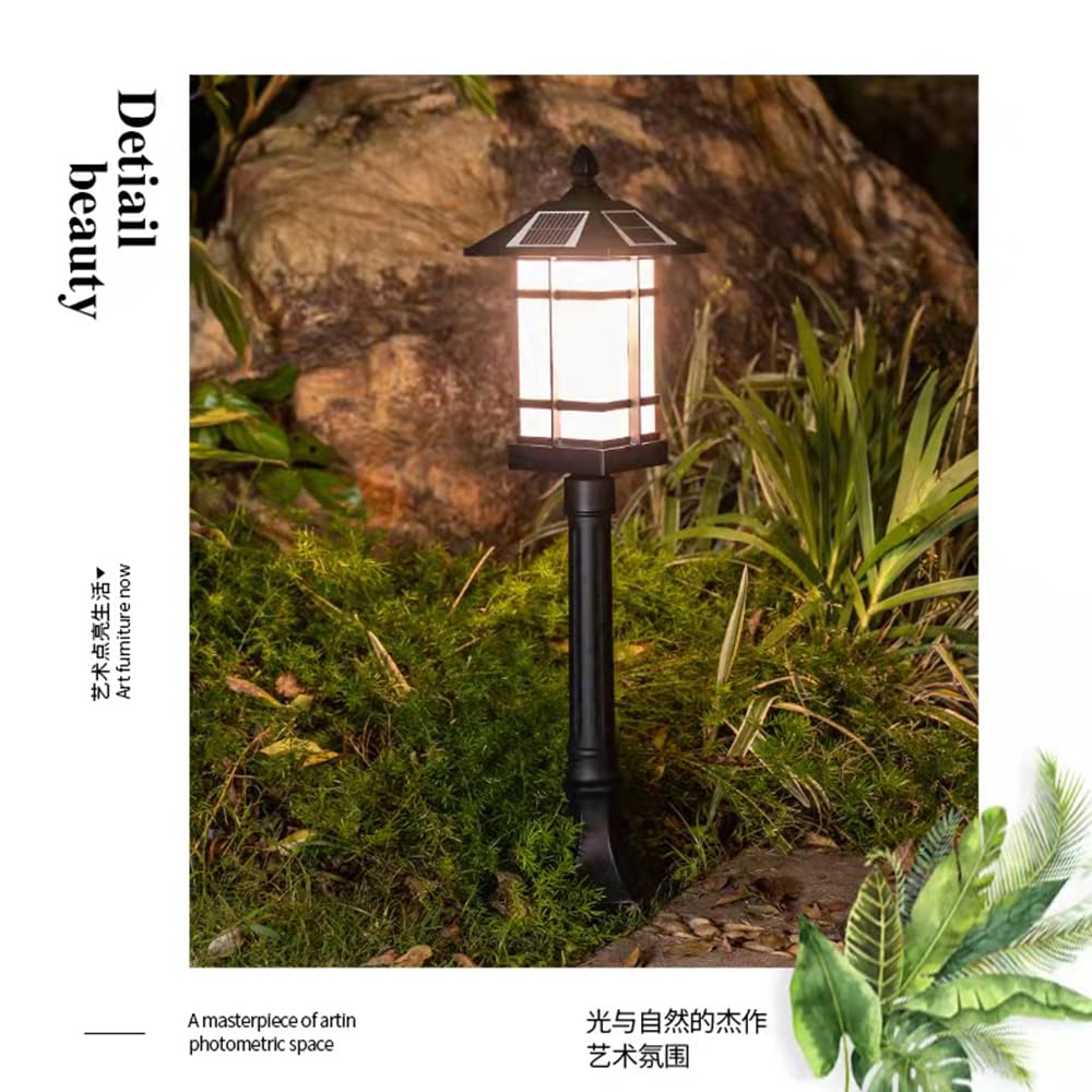 Lampada Solare da Giardino contemporanea, Impermeabile, per Ville, Giardini, Cortili, quartieri residenziali (Stile 10 H82CM, 1 Pezzo)