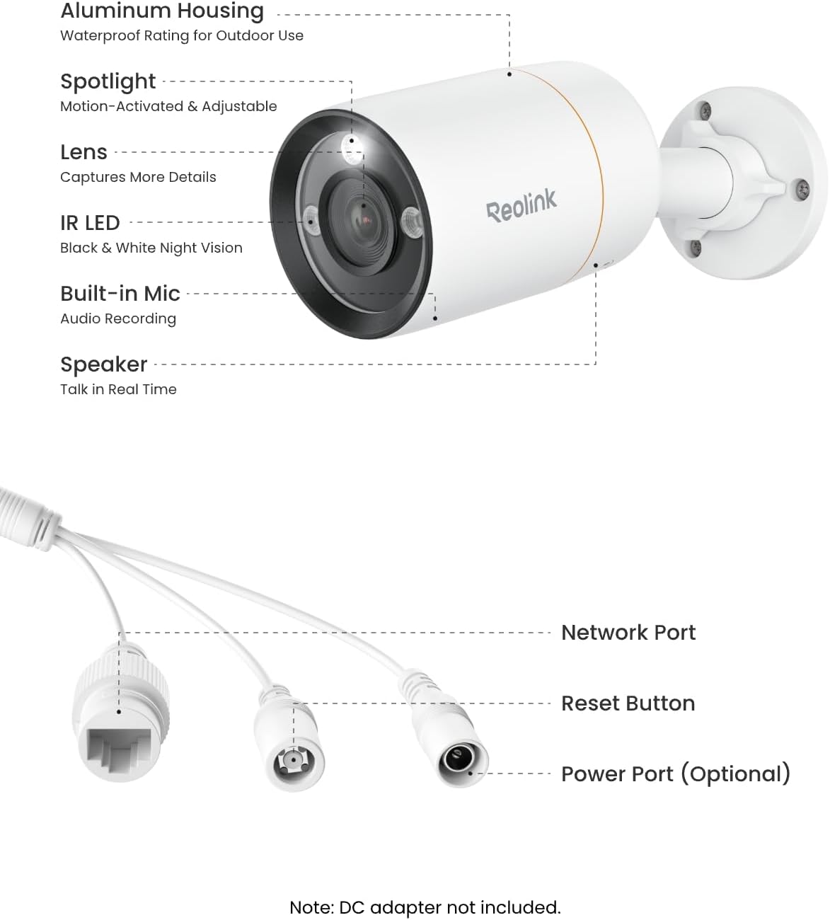 REOLINK 12MP PoE IP Camera Outdoor, Bullet Surveillance Cameras for Home Security, Smart Human/Vehicle/Pet Detection, 700lm Color Night Vision, Two Way Talk, Up to 512GB microSD Card, RLC-1212A