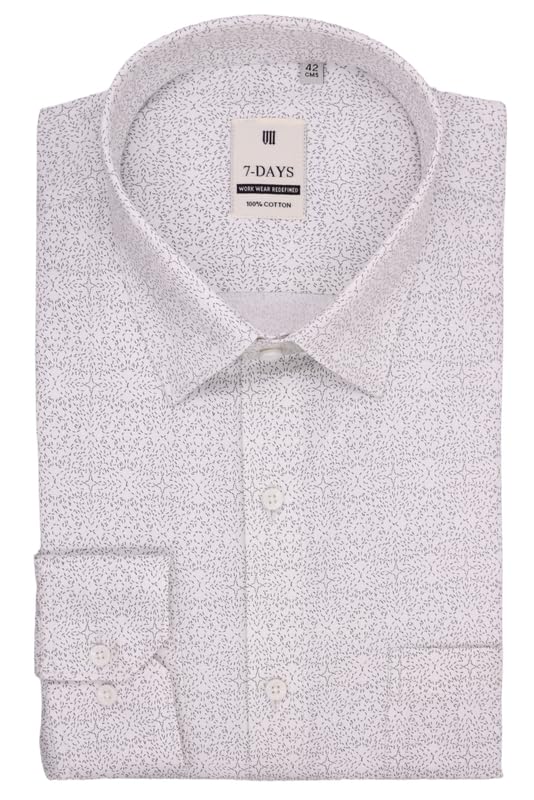 7-DAYS Men's Premium Printed Shirt - 100% Cotton, Regular Fit, Fu...