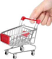 Vista 10 de Mini carrito de compras, carrito de supermercado, mini carrito de compras, mini juguete de almacenamiento de supermercado, adornos decorativos
