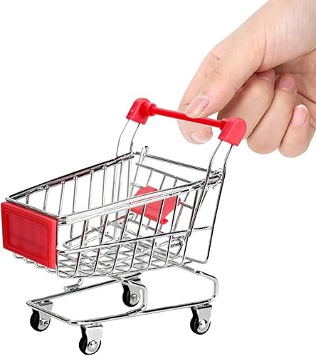 Miniatura 10 de Mini carrito de compras, carrito de supermercado, mini carrito de compras, mini juguete de almacenamiento de supermercado, adornos decorativos