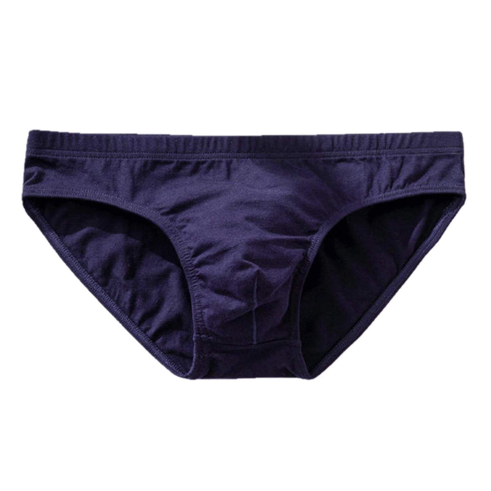 UKKO Men'S Underwear 2Pcs Mens Underwear Briefs Sexy Slip Men Sleepwear Breathable Cotton Solid Color Male Panties Underpants-G Royal Blue,M