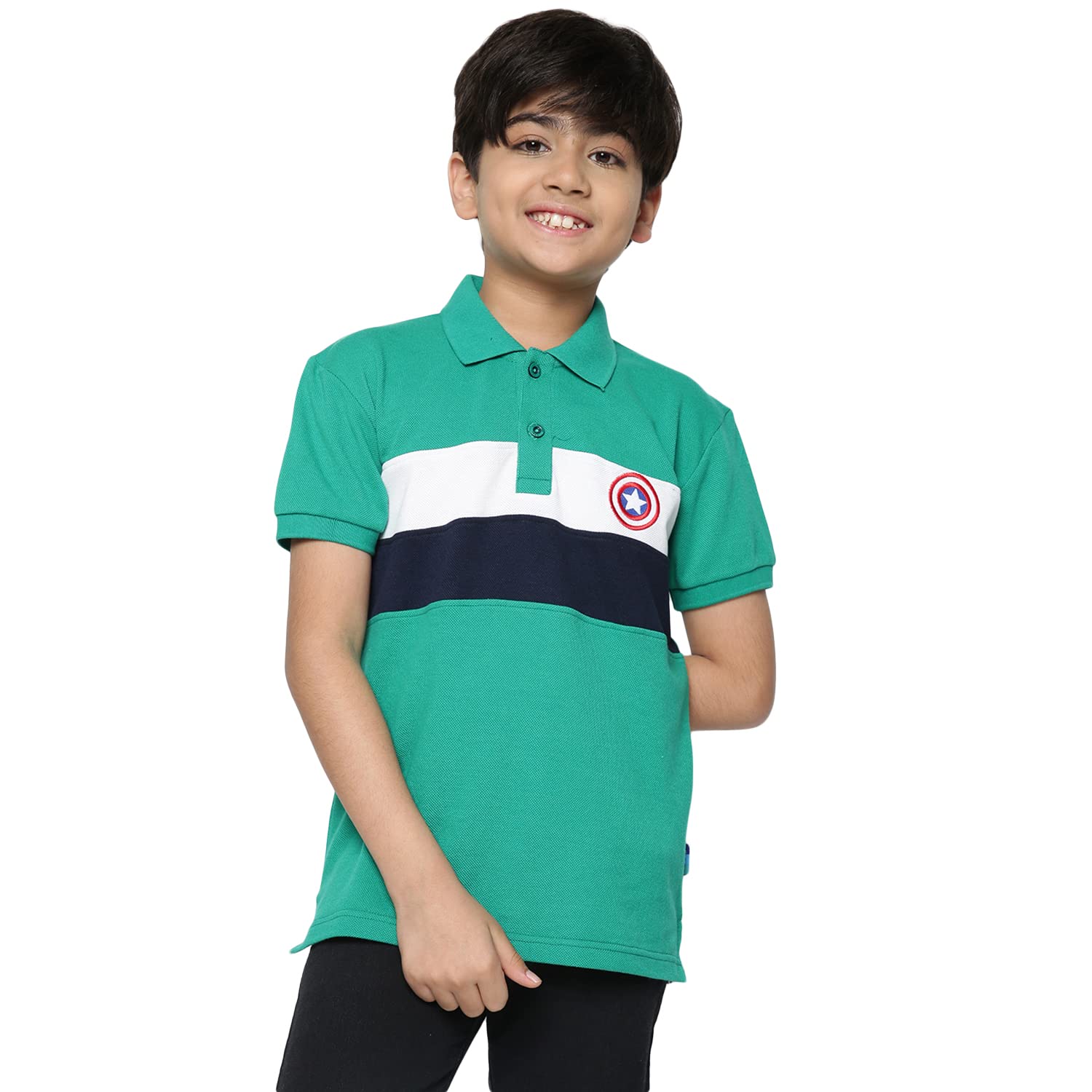 Lil Tomatoes Boys Marvel Cotton Polo T-Shirt