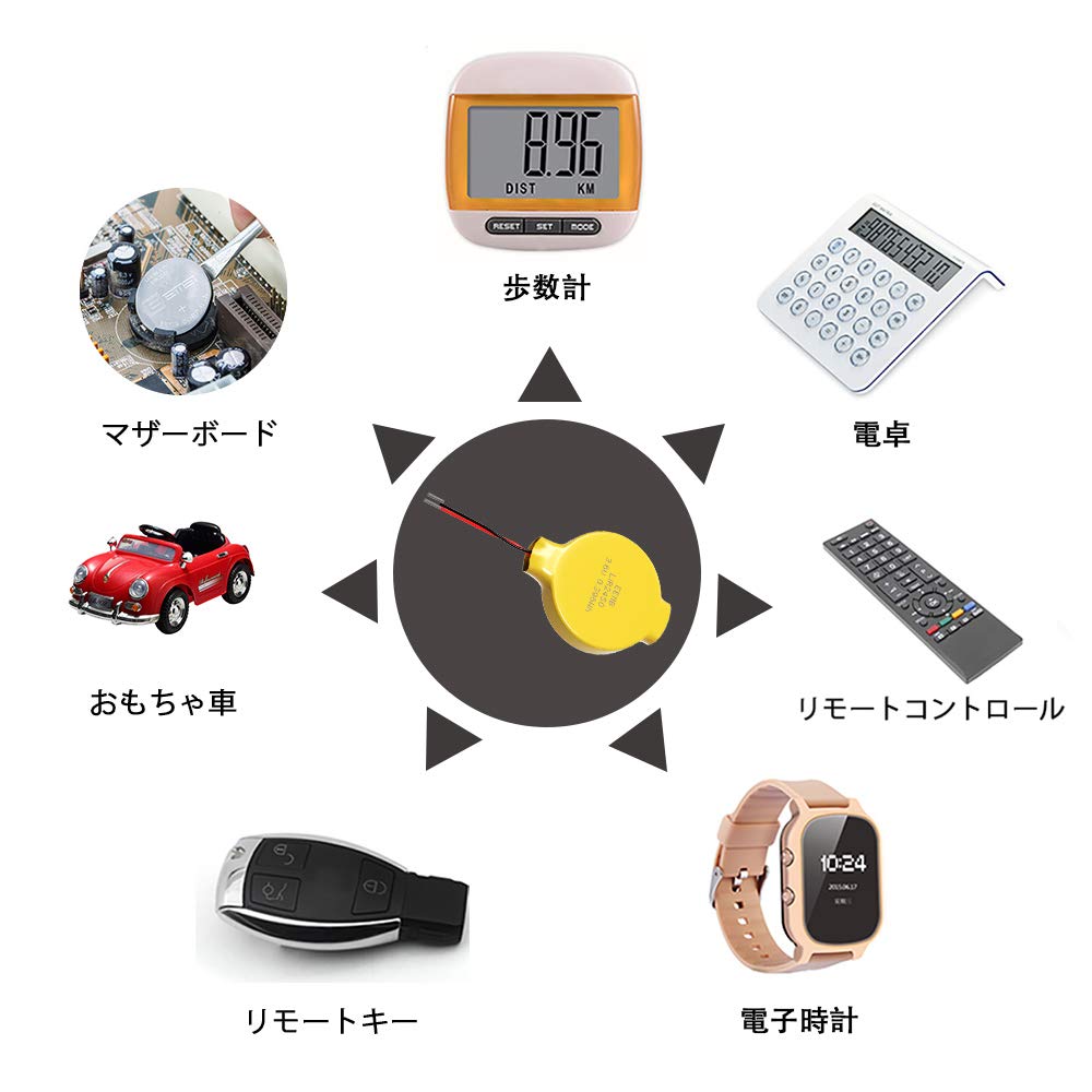 Amazon.co.jp: EEMB LIR2450 Rechargeable Battery 3.6V Li-ion Coin Button  Cell with Lead Wire 120mAh for Car Remote Key Fob Watch (Set of 4) : ...