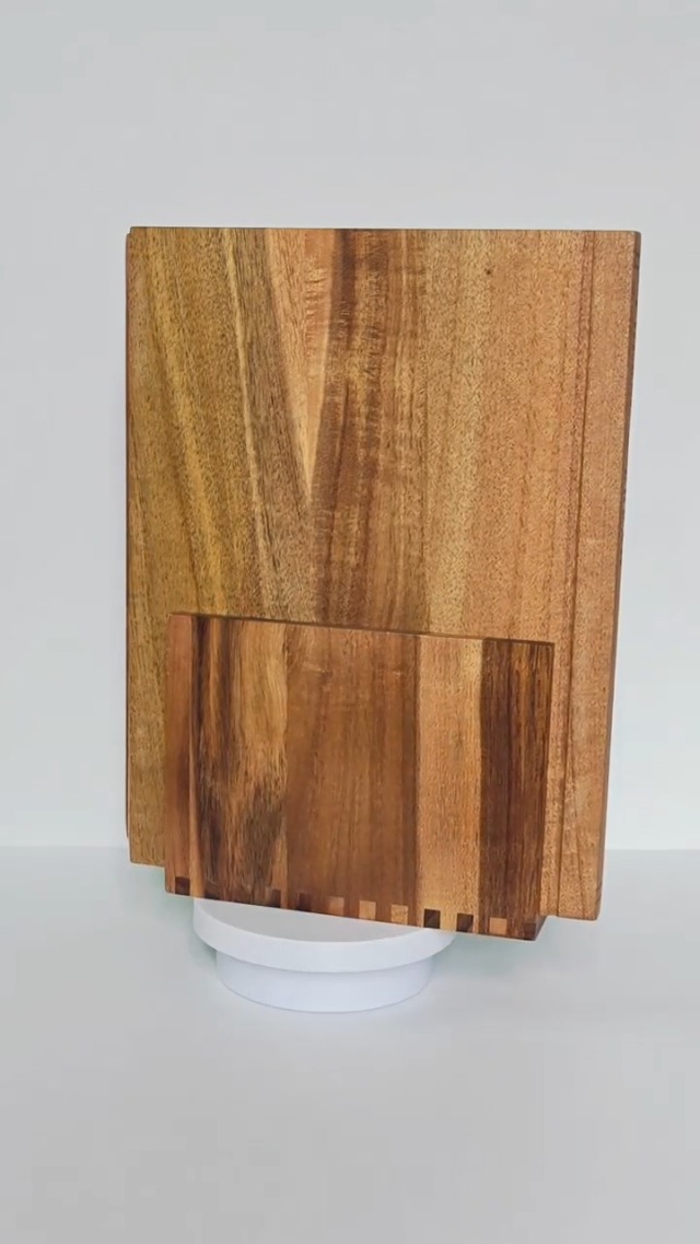 Set de 3 tablas de cortar con soporte de madera miniatura 7