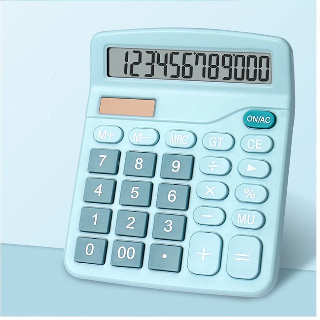 FMURY - Calculadora solar de escritorio de 12 dígitos, botones grandes, herramienta de contabilidad financiera, botones grandes para estudiantes escolares (E)
