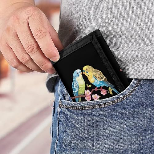 Parakeet Budgies Trifold Wallet Slim Credit Card Holder for Women Men 6