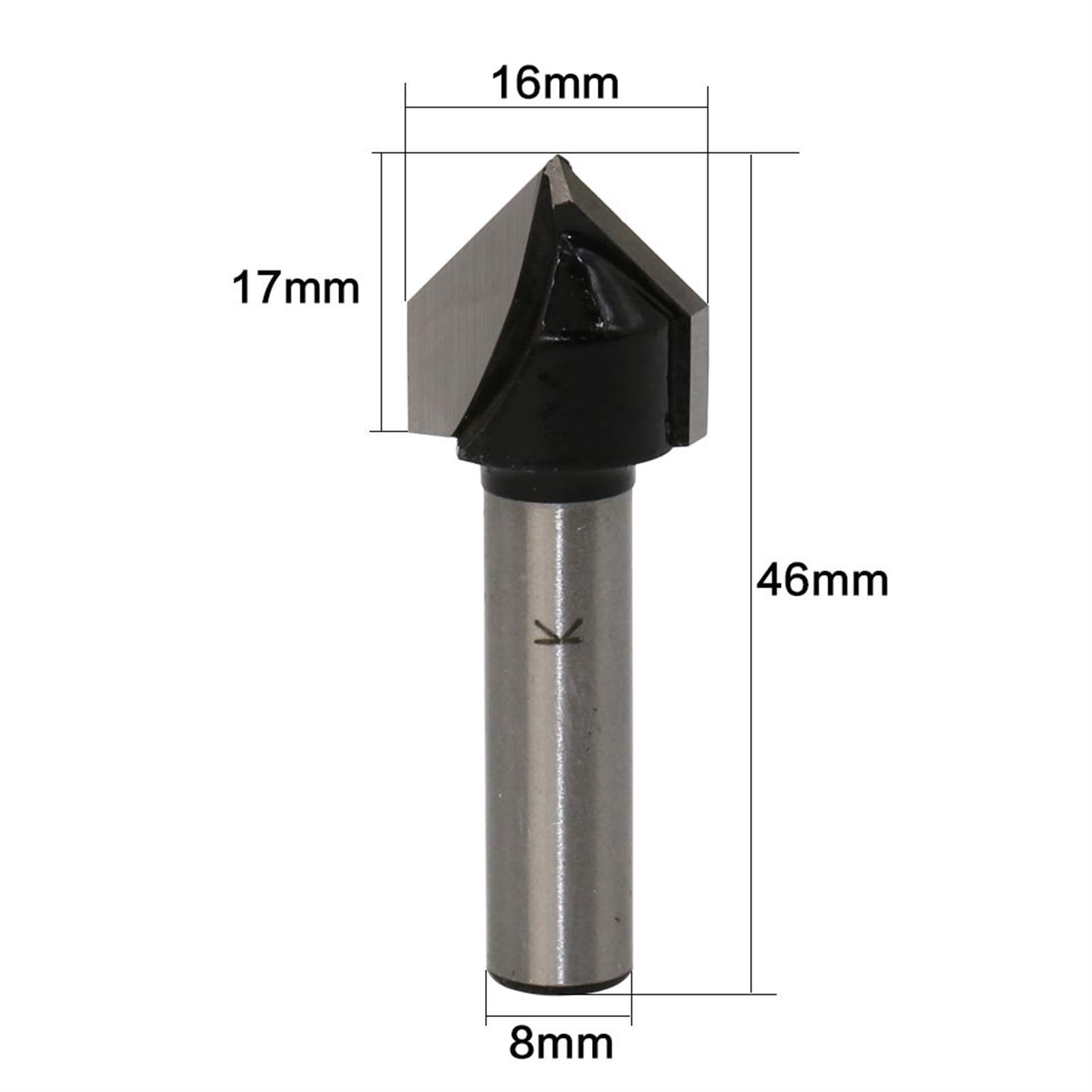 Zkenyao-Router Bit 8mm Shank Router Bits for Wood 90 Deg V Type Slotting Cutter Tungsten Woodworking Carving Tool, 1pcs, Use Safety Reliable