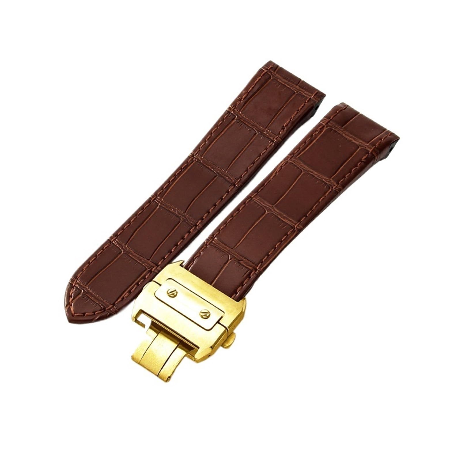 Generisch Genuine Leather Watchband Compatible With Cartier Santos 100 Watch Band Men Women Santos Glue Head Belt Folding Watch Strap 23mm
