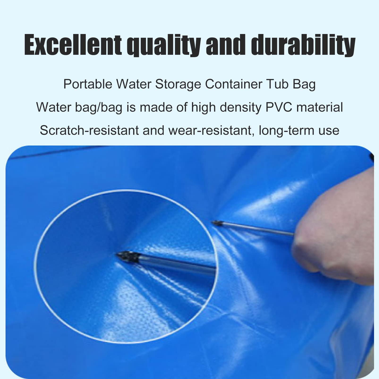 Tanque de agua Bolsa de vejiga de agua plegable, Bolsa de contenedor de almacenamiento de agua flexible y plegable Bolsa de depósito de emergencia de gran capacidad Barril colector de agua de lluvia