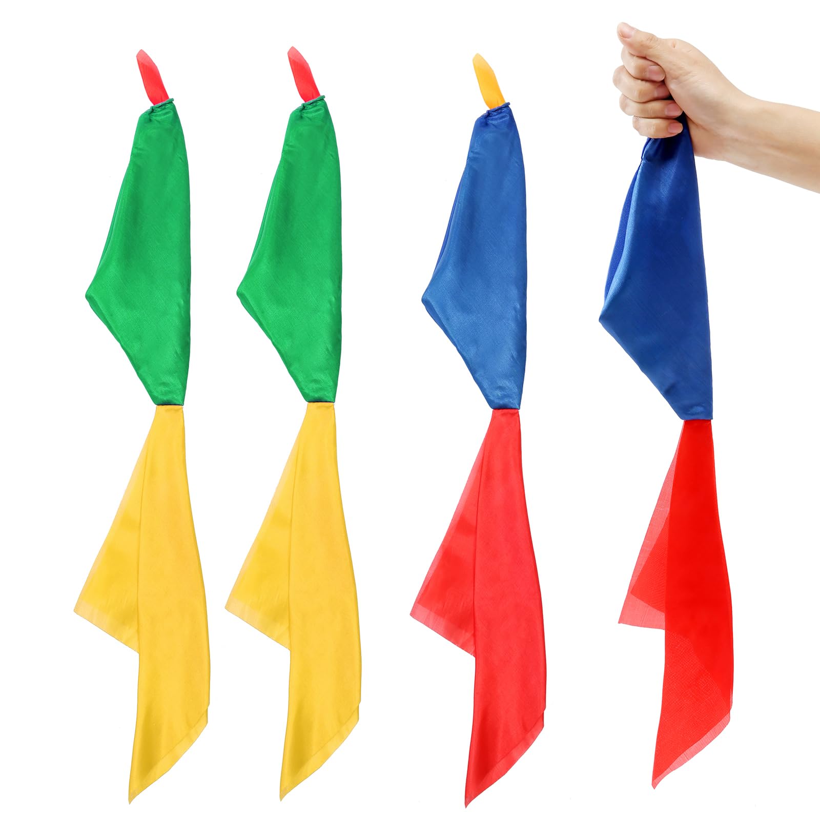 SLZBCY 4 PCS Magic Scarves Change Color Silk Scarf for Magic Trick Silk Magic Props Magician Accessories Birthday Party Gift