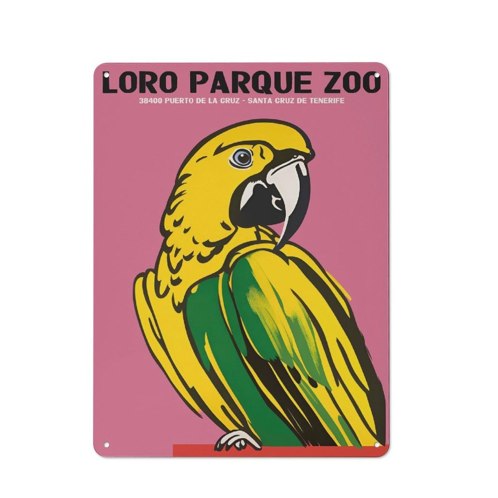 Junmoney Style-21 Loro Parque Zoo Poster Vintage Metal Sign 40X30cm For Studio Or Craft Room, For Kitchen, Dining Room And Home Bar Wall Decor