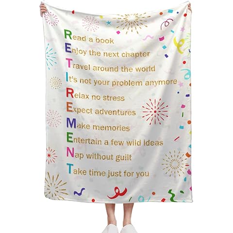 Retirement Blanket Happy Retirement Gifts for Women Men 2025 Funny Retired Throw Blankets for Mom Dad Retiree Goodbye Gifts for Coworkers Teacher Nurse 50