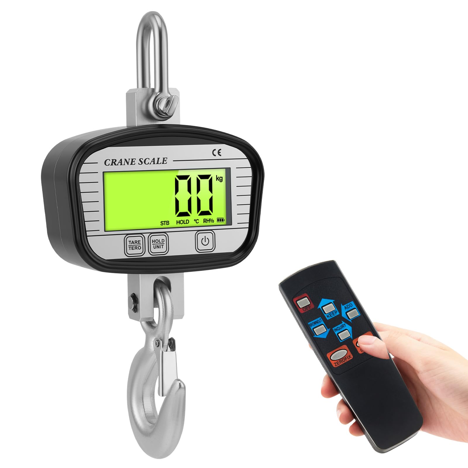 Bilancia Cucina Digitale Bilancia da Cucina Display Retroilluminato e Portata Elevata Casa e Cucina Capacità 1000 kg Bilancia Digitale con Gancio Acciaio per Uso Professionale e Industriale