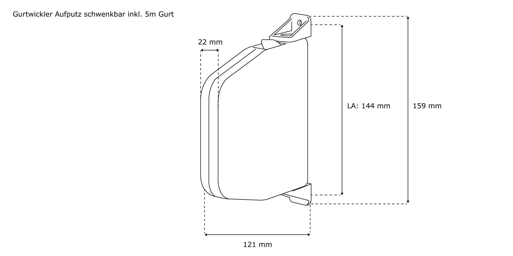 Jarolift Gurtwickler Aufputz Weiß - Schwenkbar Für 15mm Gurt Ohne Gurt