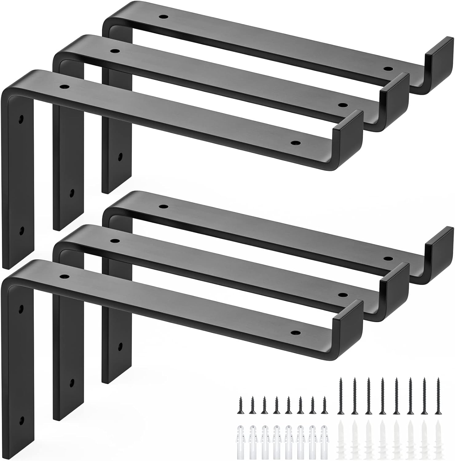 Future Way Black Shelf Bracket 12 Inch, Heavy Duty Z