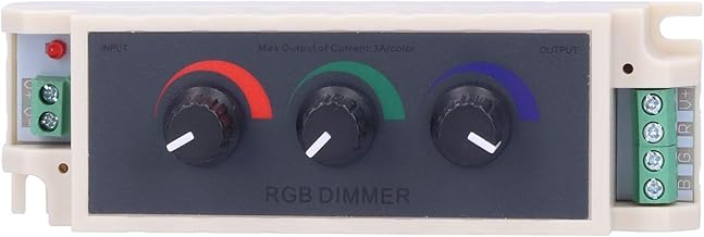 Tyenaza Contrôleur LED à intensité variable, variateur à bouton RGB DC12-24 V, réglage intelligent de la luminosité de la lumière LED, contrôleur à 3 canaux pour bande lumineuse à