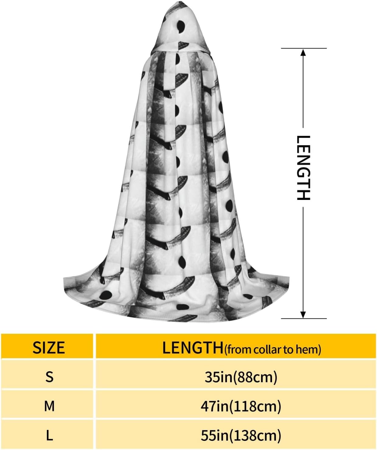 アイスホッケーアートプリントハロウィンフード付きケープコスプレケープ&amp;ウィッチマント - ユニハロウィンフード付きマント