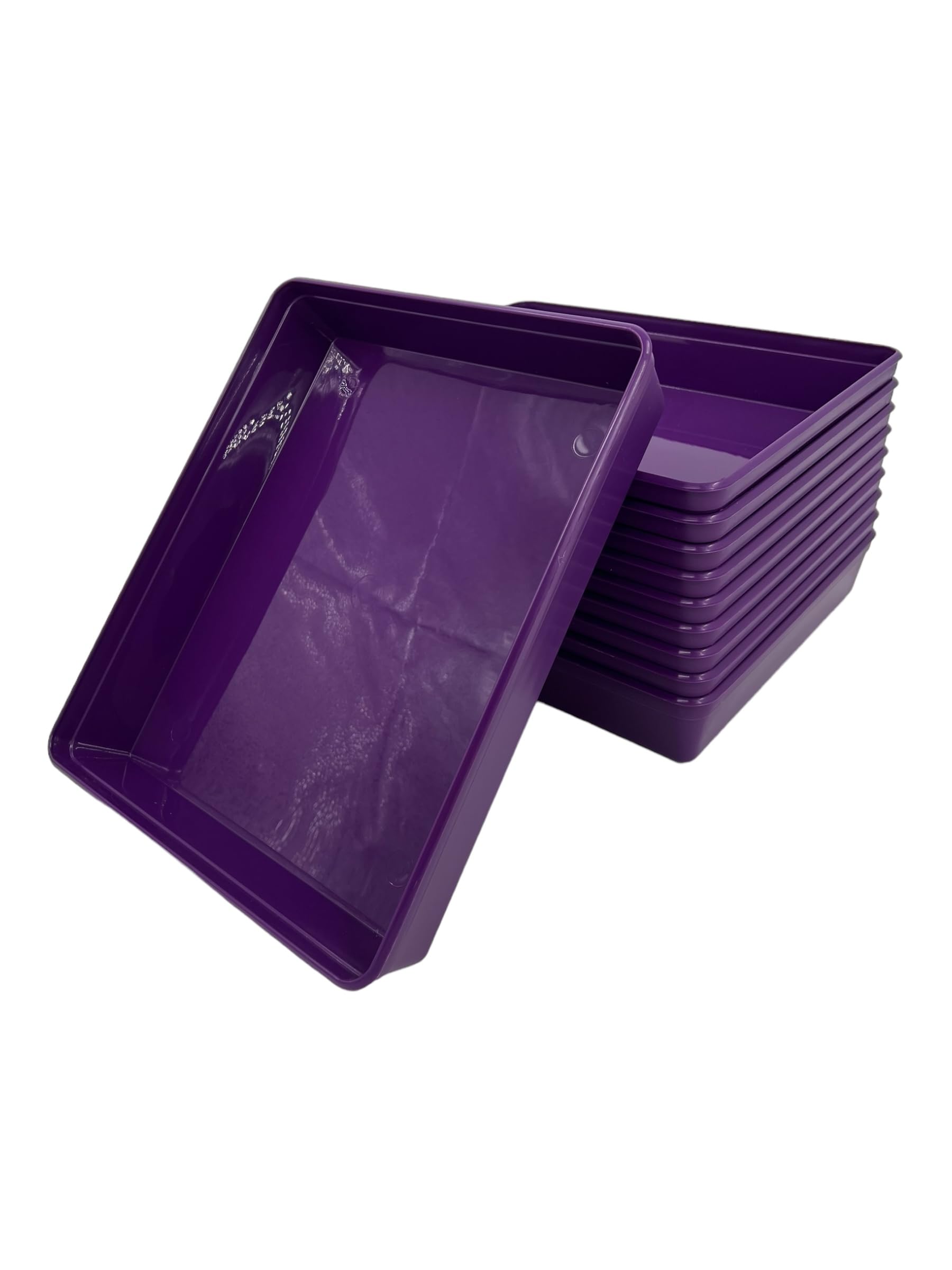 Chabrias Ltd Purple Plastic Activity Trays, Colours Kids Play Art Tray Crafts Toy Organizer Tray (Pack Of 10) - Uk Made (, 30 X 25 X 5Cm)