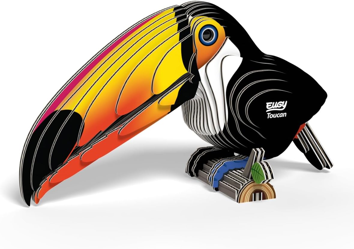EUGY 650115 Toucan, 3D Animal Puzzle for Children and Adults to Assemble, DIY Animal Figure, Craft Set from 6 Years