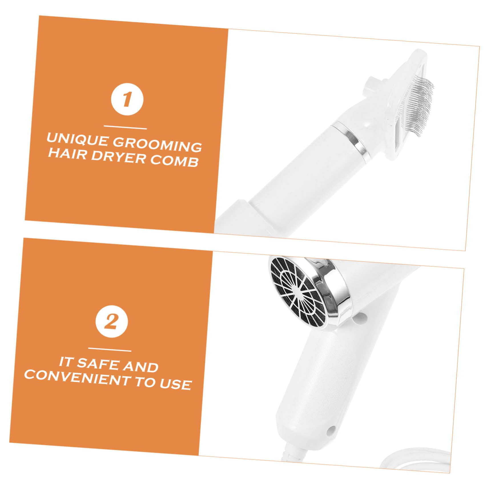 SOIMISS Sèche-cheveux pour Toilettage de Chiens et Chats Portable Brosse en Plastique Blanc, Appareil Sûr Séchage Brossage des Poils D’animaux Domestiques