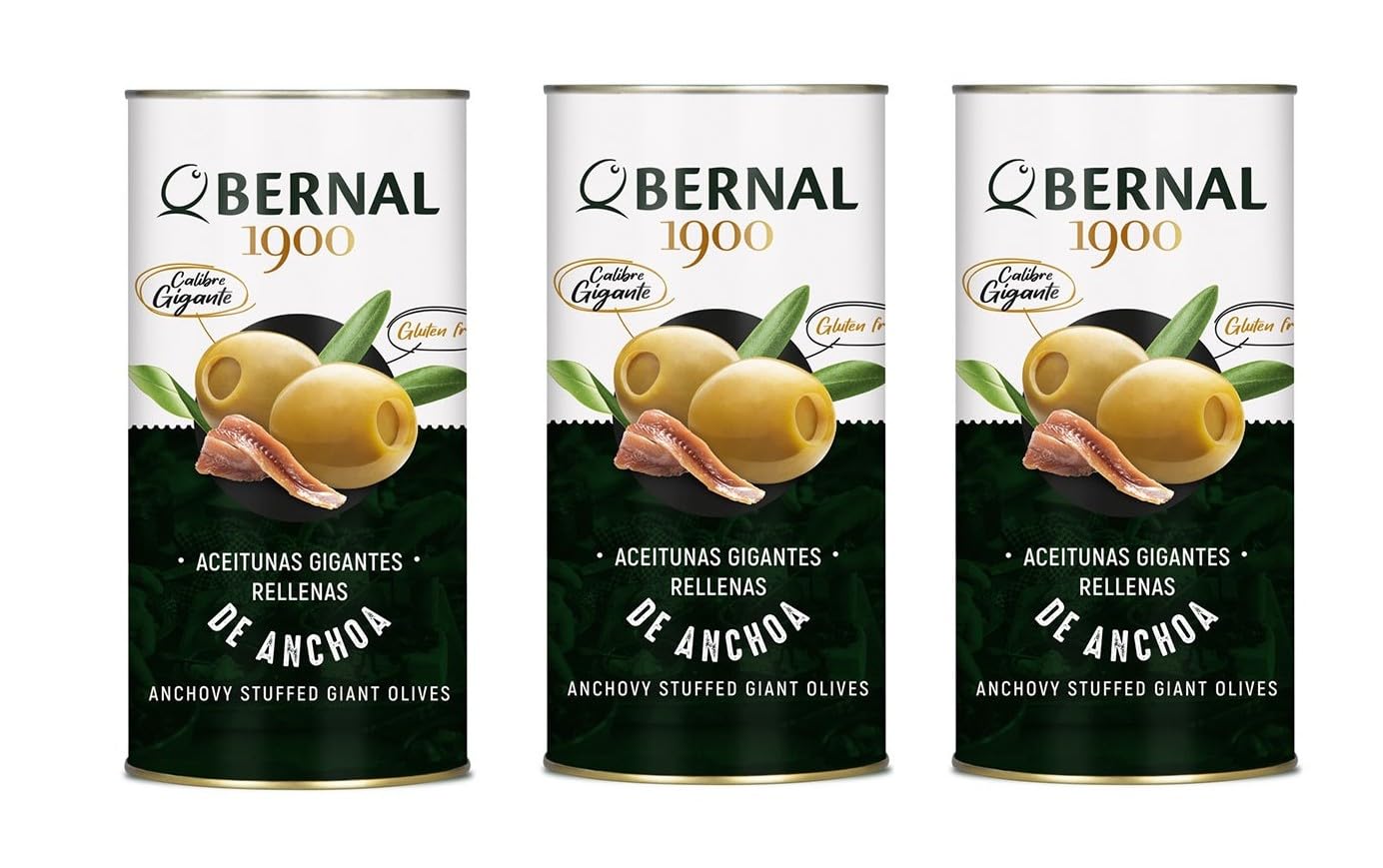 Bernal aceitunas rellenas de anchoa 350 g Pack 3