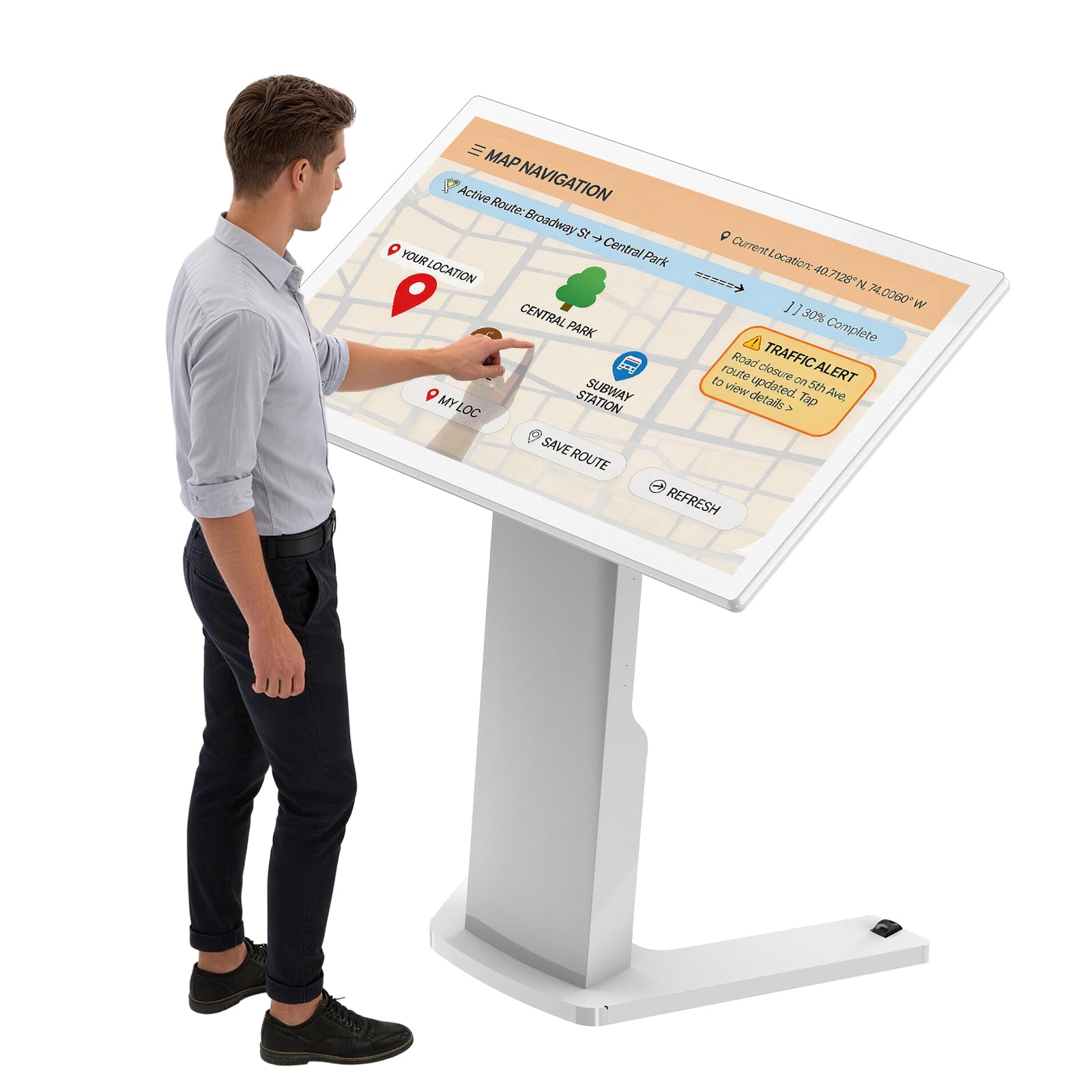 Photo 1 of 43 Inch Touch Screen Self Service Kiosk, Floor Standing Digital Signage Display, FHD Android Interactive Information Kiosk for Retail Stores, Restaurants, Shopping Mall Wayfinding, Advertising