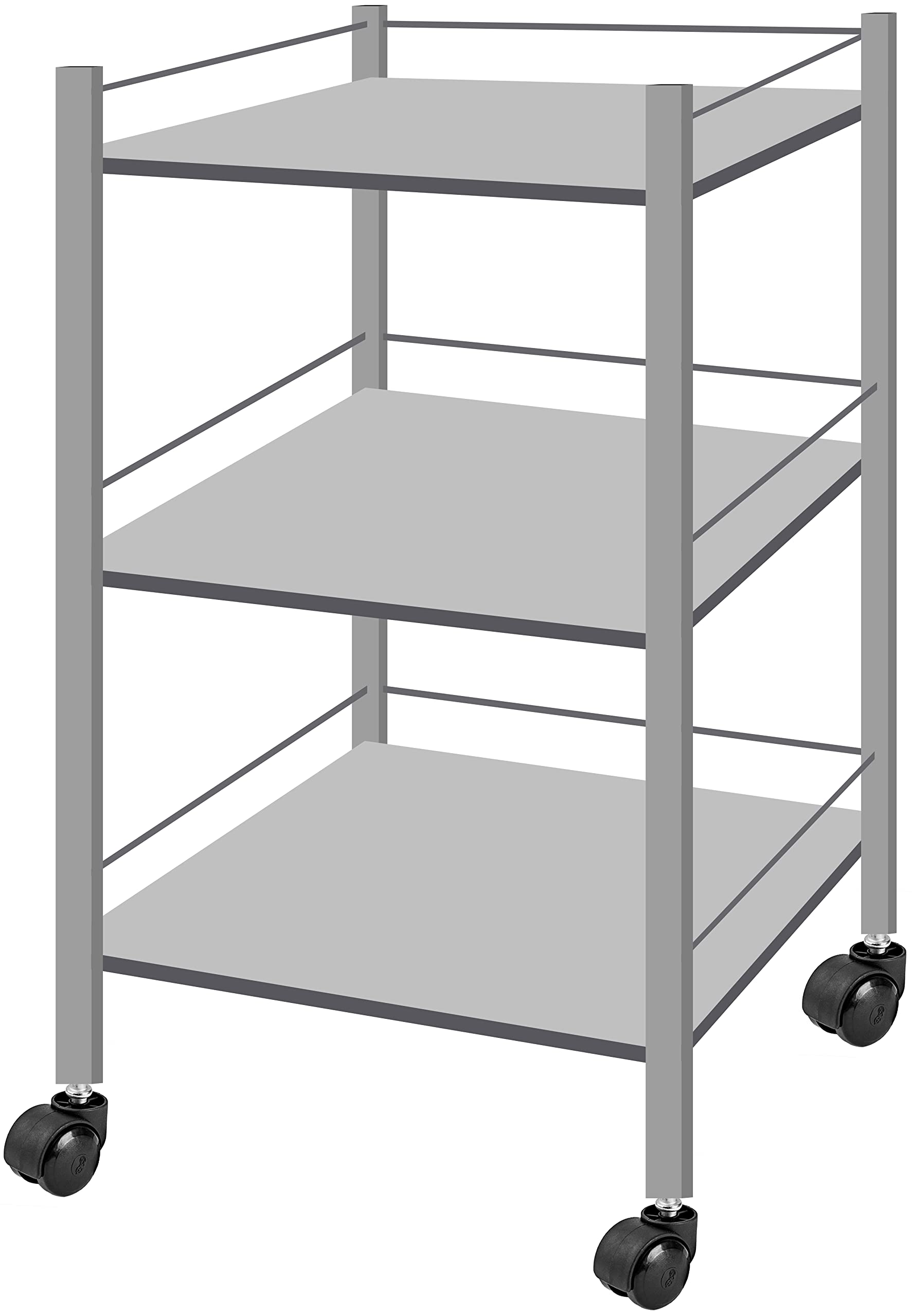MILAD 3-Tier Metal Instrument/Serving Trolley with Wheels (40 L x 40 W x 76 H CMs, Silver Color) (B0B76PK8FC) Amazon Price History, Amazon Price Tracker