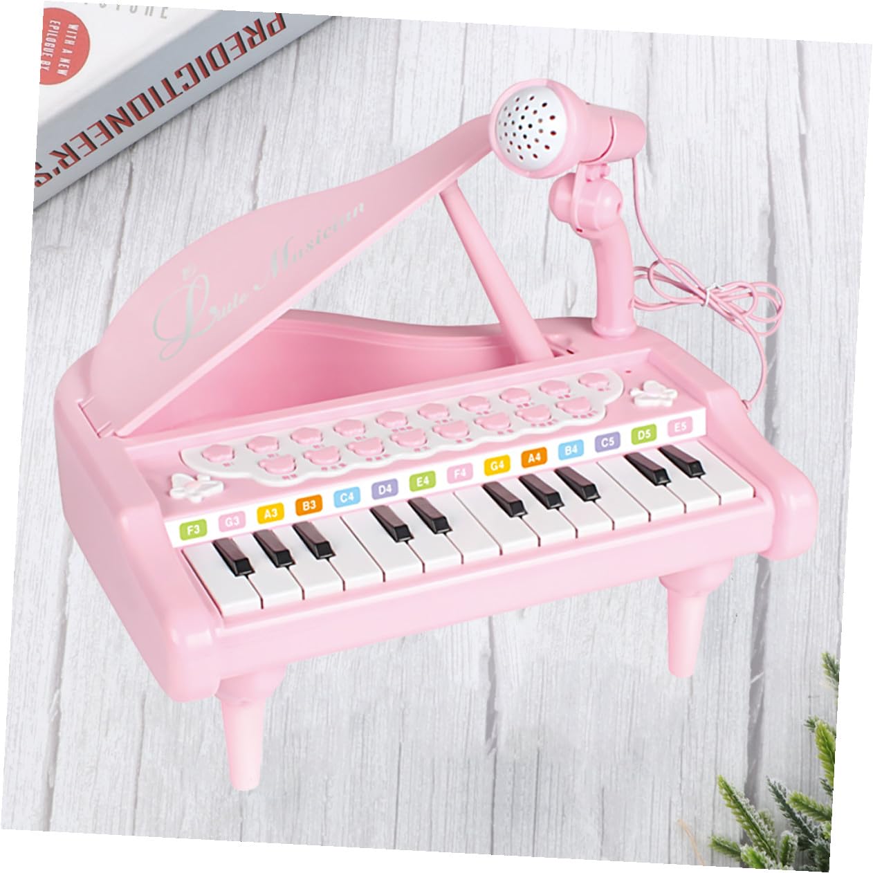 Pianola Elettronica Multifunzionale per Ragazzo Ragazza con Microfono, Tastiera Giocattolo in Plastica Rosa, Strumento Musicale Educativo per Scuola Media e Giochi