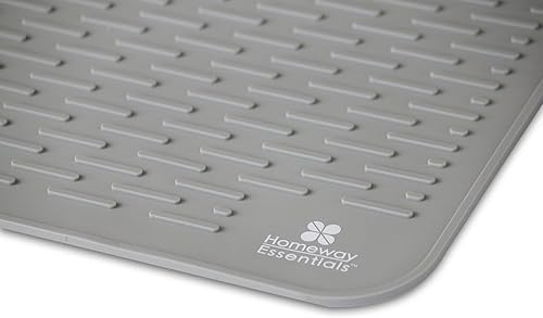 Miniatura 5 de Tapete escurridor de trastes de silicona de 21 x 18 -Tapete secador de trastes de tamaño extra grande, Tapete para cubierta de cocina, tapete para