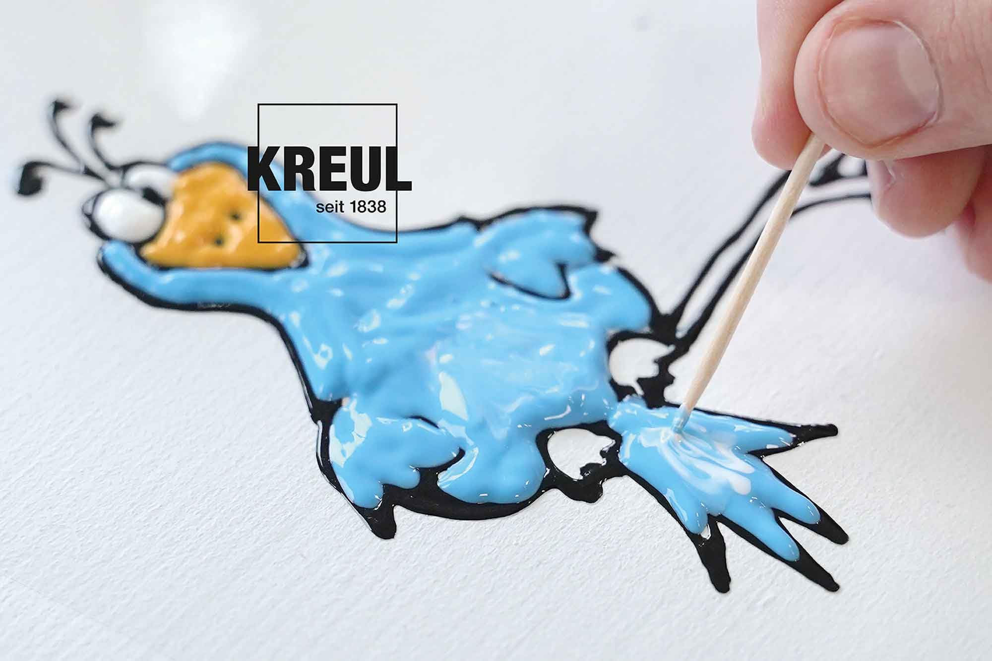KREUL 42718 - Window Color fioletowy 80 ml, farba do okien na bazie wody, z fakturą, do szkła, luster, płytek i innych gładkich powierzchni