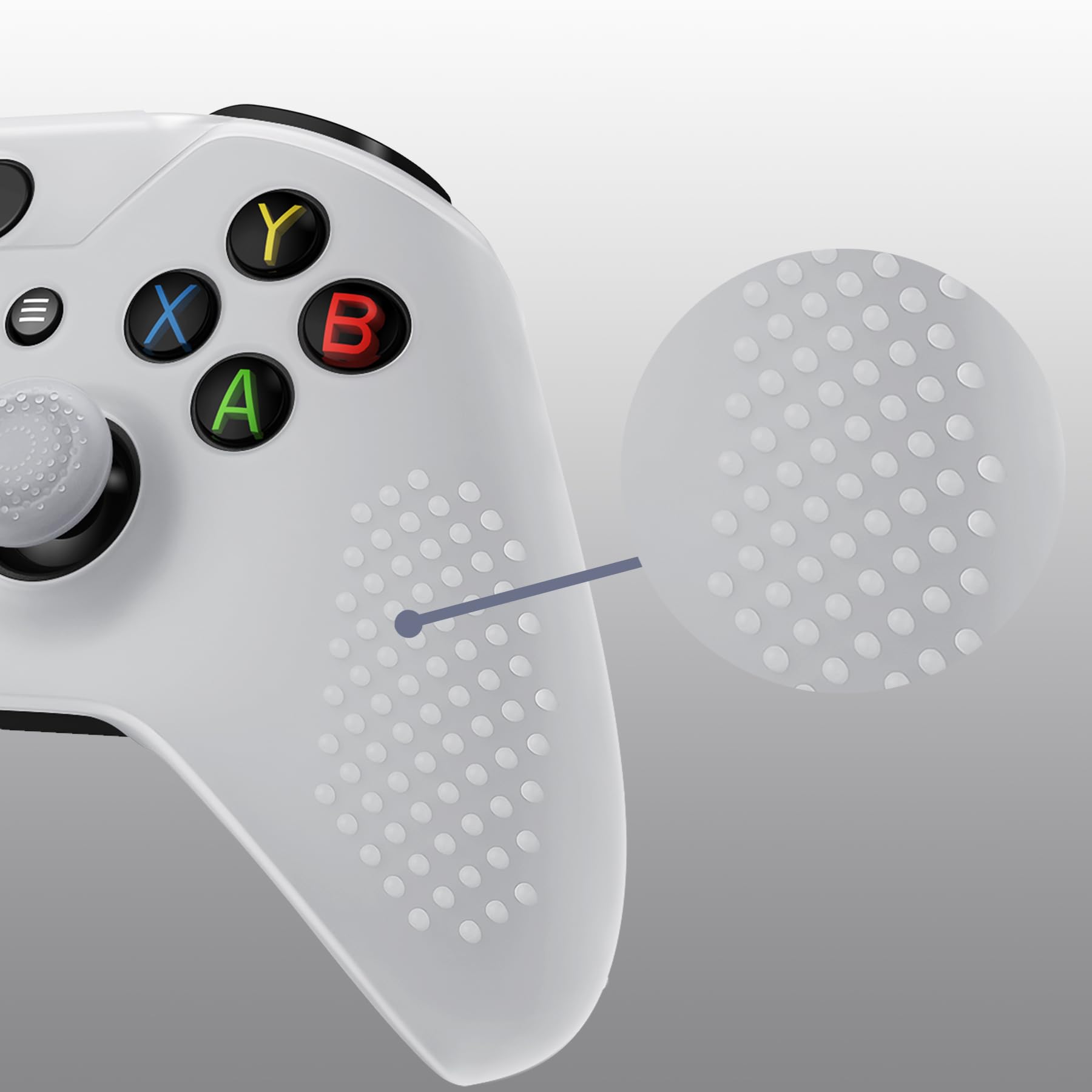 eXtremeRate Cubierta de Silicona para Xbox One S/X Control Accesorios Funda Suave Protectora Antideslizante Carcasa con 2 Tapas de Joysticks para Xbox One S/X(Brilla en Oscuridad)