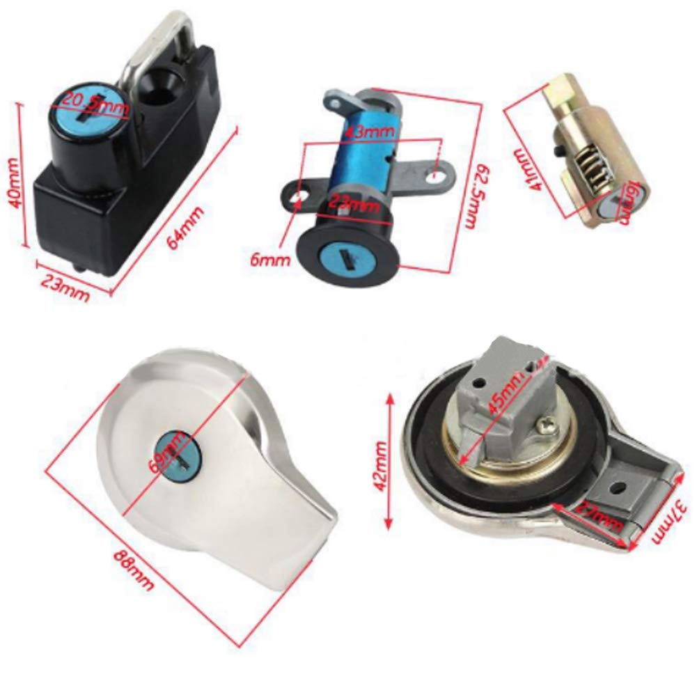 Cerradura de motocicleta, cerraduras profesionales para motocicleta, cerradura de interruptor de encendido, cerradura de dirección, cerradura de tapa de tanque de combustible, cerradura de casco, ajus