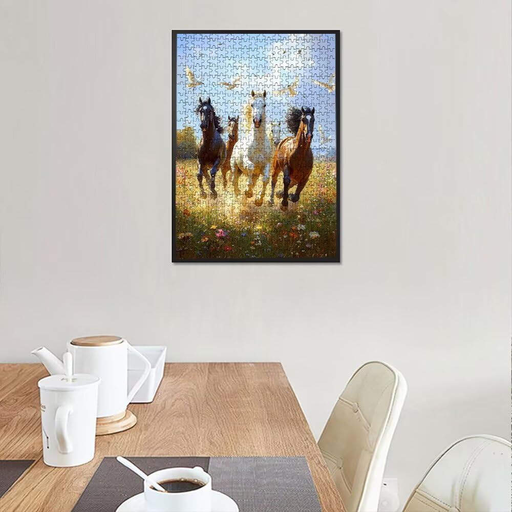 Puzzle 2000 sztuk, kwiaty i konie puzzle dla dorosłych 2000, drewniane puzzle, klasyczne gry edukacyjne, niemożliwe wyzwanie, rodzina gier, kreatywny prezent DX0YL1-390