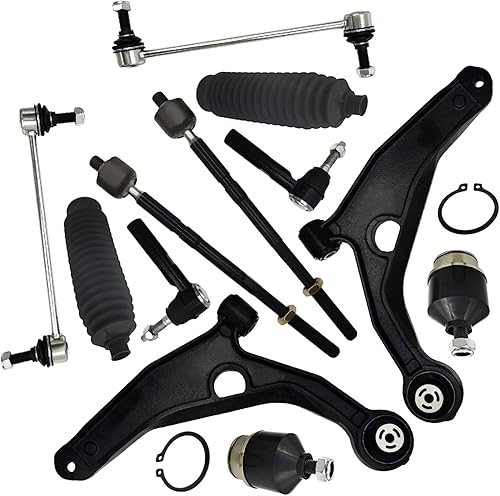 Kit de suspensión de 12 piezas, brazo de control inferior, barra de acoplamiento interior y exterior, rótula compatible con Dodge Journey 2009-2015