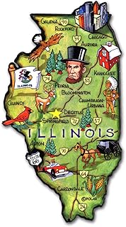 Illinois Artwood State Magnet Collectible Souvenirs and Gifts by Classic Magnets