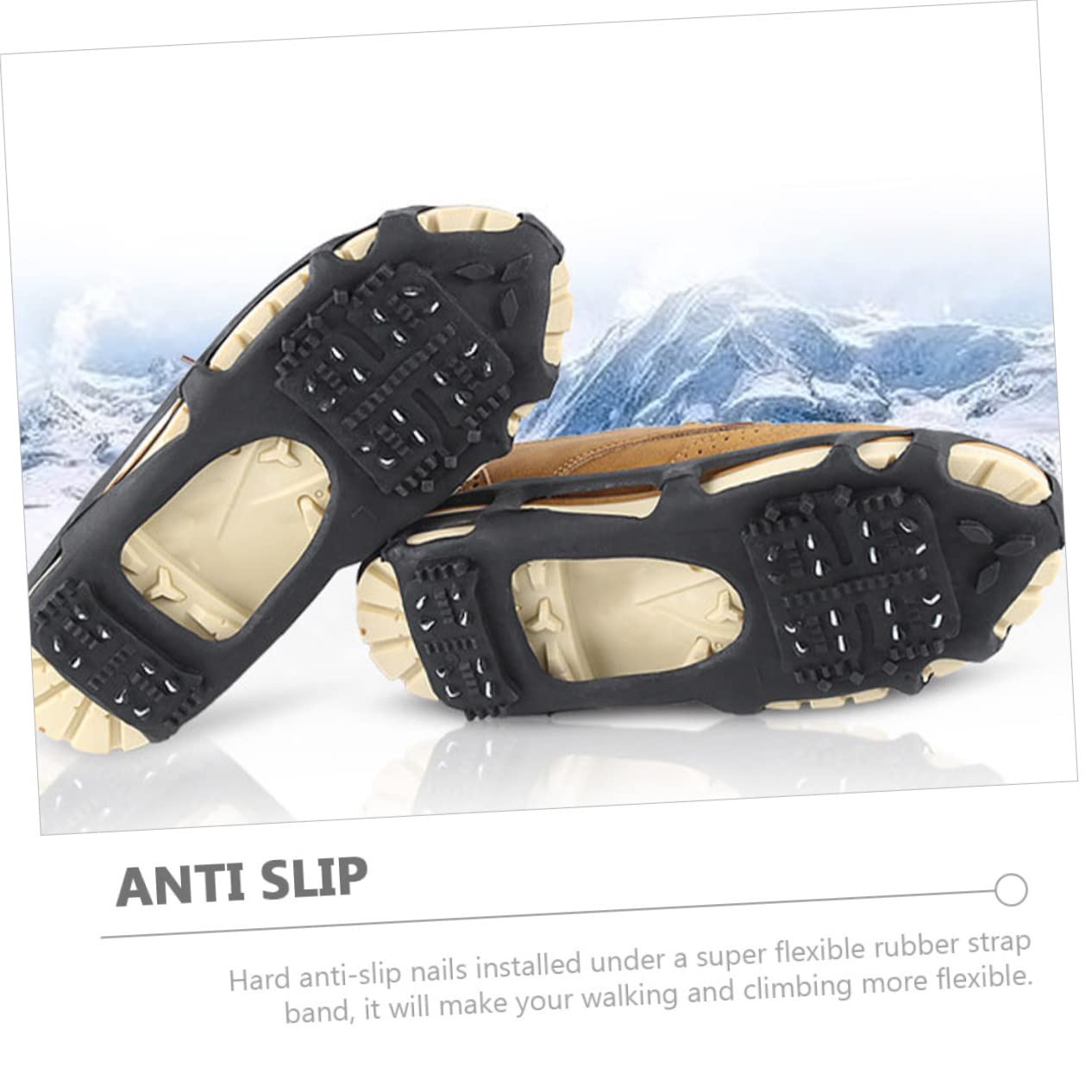 COLLBATH Shoe Grippers for Snow Ice Cleats for Men/Women Anti-Slip Crampons Snow Shoes Traction