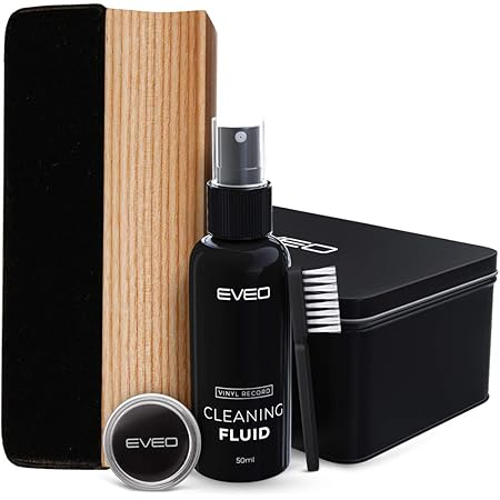 Record Cleaner - 4 in 1 Vinyl Record Cleaner Kit - Includes Ultra-Soft Velvet Brush, XL Cleaning Liquid, Brush Cleaner and Turntable Stylus Cleaning Gel - Vinyl Records Collection Cleaning Kits