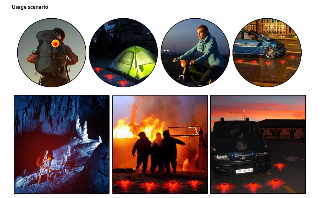 Kit de emergencia de 24 luces LED recargables for carretera: baliza de advertencia con soporte magnético for coches, camiones, barcos y más.