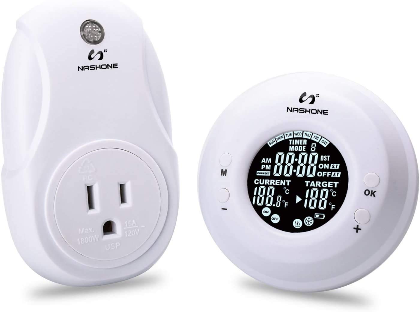 Buy NASHONE 7Day/4Period Programmable Wireless Thermostat Outlet
