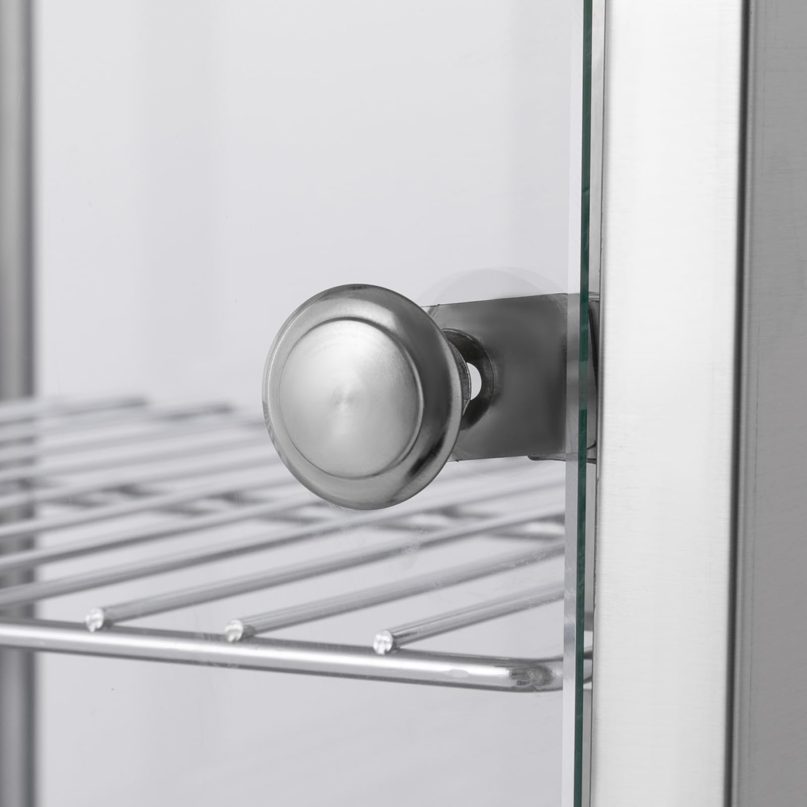Vetrina riscaldante, contenitore termico, 800W elettrico commerciale con illuminazione, 3 livelli di banco caldo, temperatura regolabile, display digitale, in acciaio inossidabile