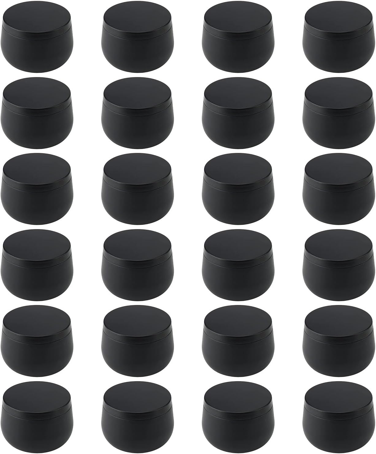 ordinarYone 24Pcs Candle Tins with Lid Black Round Empty Containers Jars for Candle Making and Storage of Sweets Jewelry or