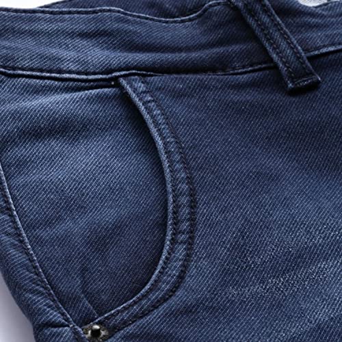 Image of CAHOOT Men's Navy Blue Tapered Dark- Wash Denim Jeans | Stretchable Cotton Mid-Rise Denim Jeans Crafted with Comfort Fit and High Performance for Everyday Wear