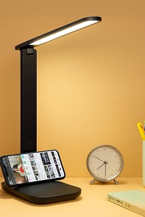arjl  Masa Lambas  3 Renk Dokunmatik Telefon Standl  Kademeli  al ma Okuma I  Lambas  9W Siyah [Enerji S n f  A]