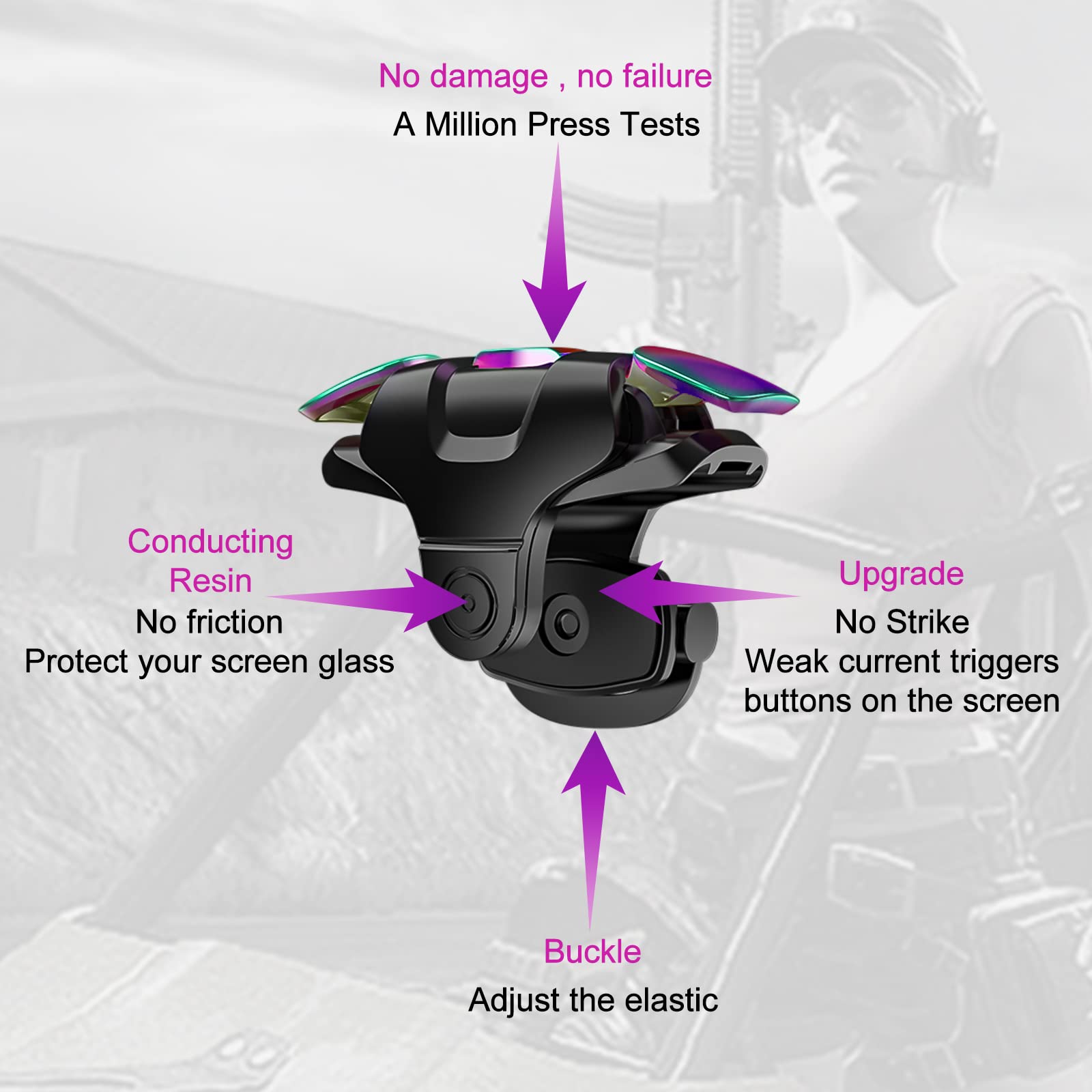 Newseego PUBG Mobile Game Trigger, PUBG Mobile Phone Trigger L1R1 Armor Style Colorful Pubg Game Trigger Spara Joystick di Controllo Sensibili Aim & Fire Game Pulsante Telefono per PUBG