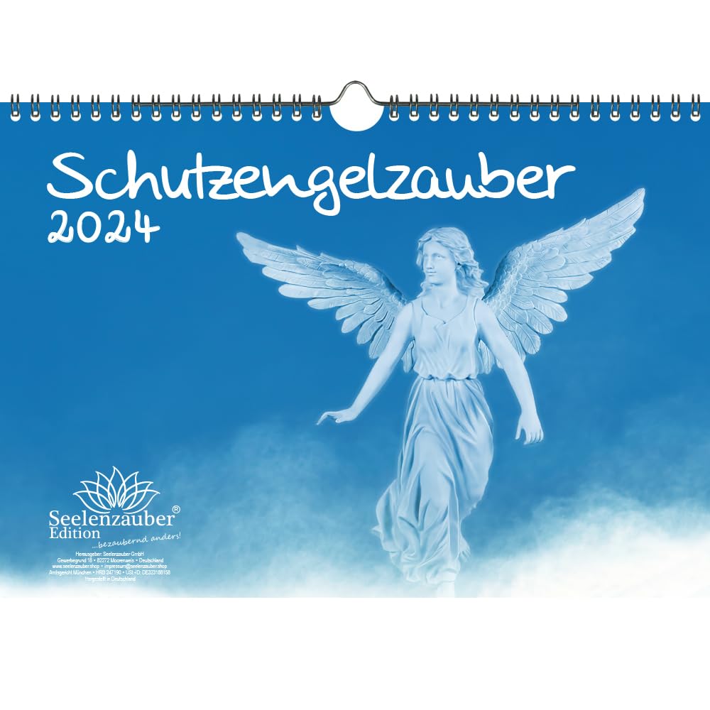 Guardian Angel Magic DIN A4 Calendar for 2024 Church Faith Angel Guardian Angel Seelenzauber, multicoloured